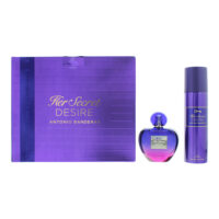 Antonio Banderas Womens Her Secret Desire Eau de Toilette 80ml + Deodorant Spray Gift Set - Violet - One Size