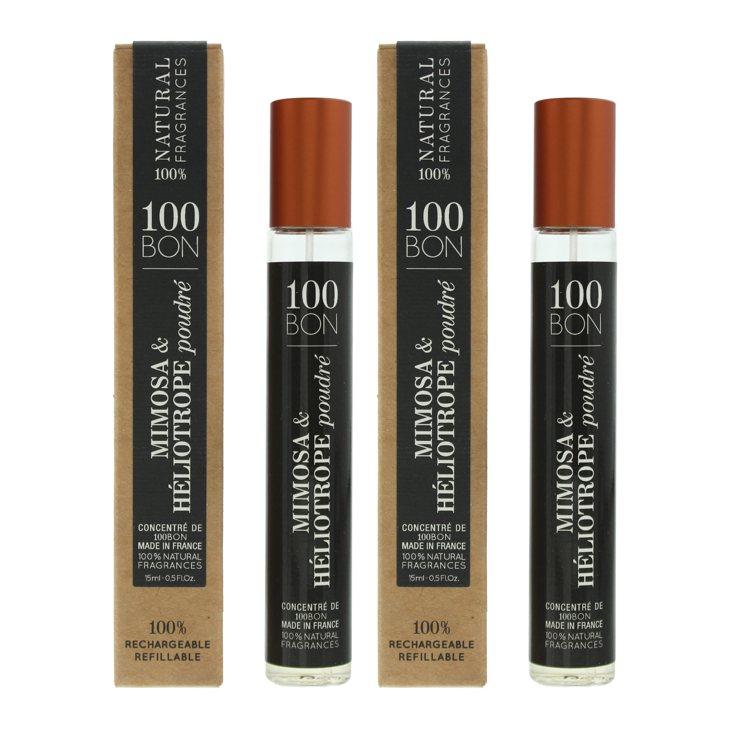 100Bon Unisex 100 Bon Mimosa & Heliotrope Poudre Refillable Eau De Parfum 15ml x 2 - Rose - One Size